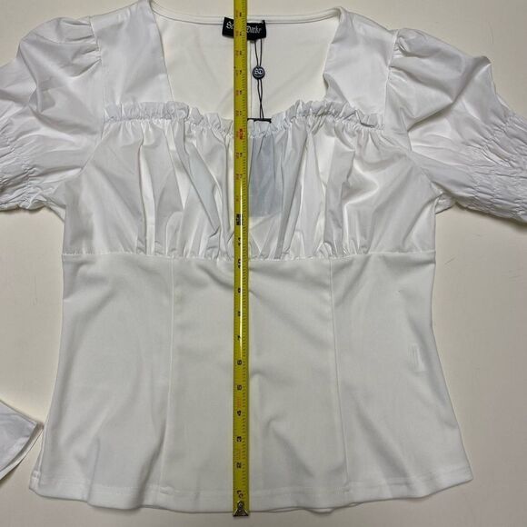 Scarlet Darkness Women’s White Ruffle Long Sleeve Renaissance Lolita Blouse Sz L - Picture 3 of 9